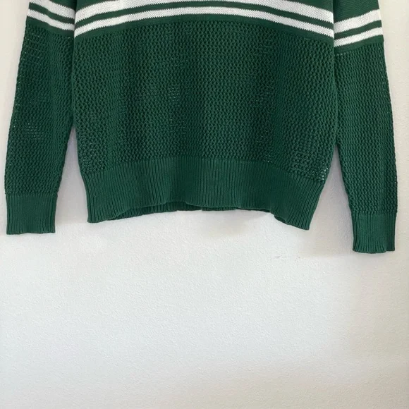 27 Miles Malibu Après Golf Pullover Mesh Stitch Cotton Knit Sweater Green Medium - Picture 7 of 16